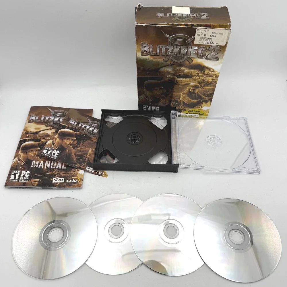CDV Blitzkrieg 2 PC Game PC CD-ROM Brown WWII Real-Time Strategy Big Box 4-Disc